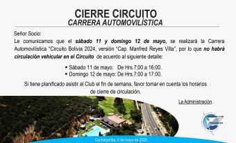 Cierre Circuito – Carrera Automovilística